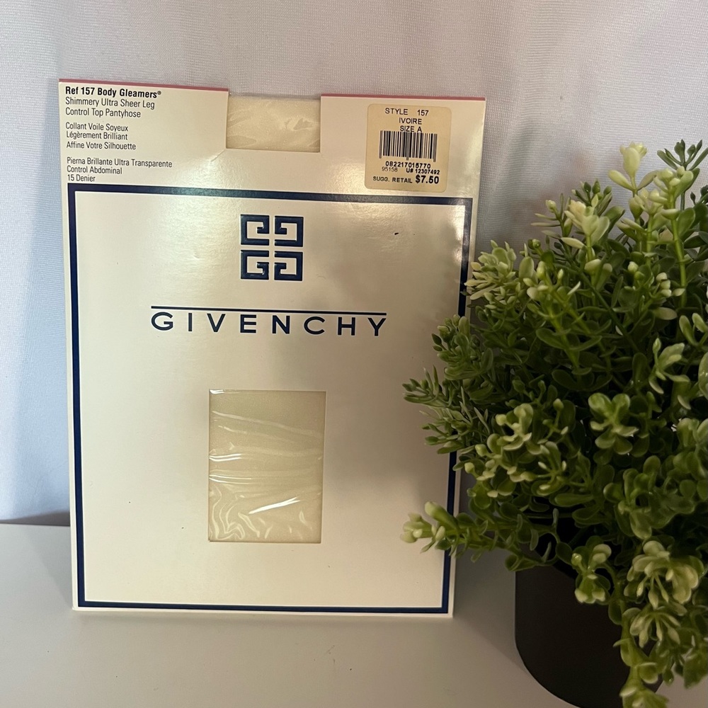 1993 Vintage GIVENCHY Body Smoother Shimmery Pantyhose C 90’s Ivoire Cream White